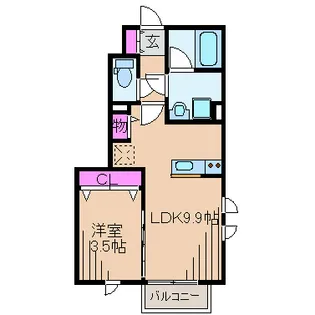 ブランレフィナード【1階】の間取り