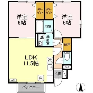 アミティB【1階】の間取り