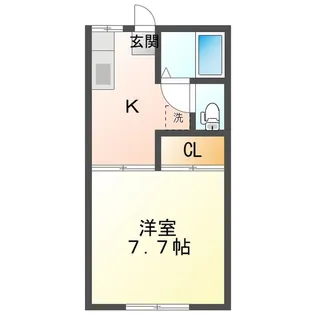 コーポアサヒ【1階】の間取り