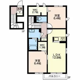 リラフォート B棟【2階】の間取り