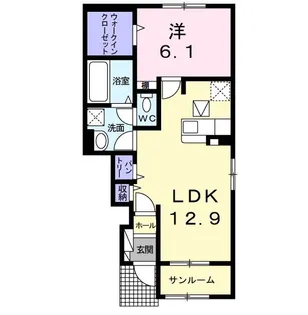 マカニ オカ ハウオリー【1階】の間取り