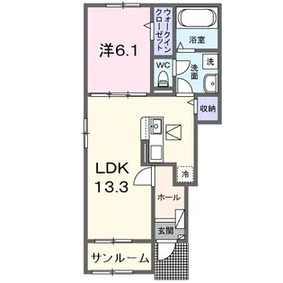 ヴィラ フェリシアII【1階】の間取り