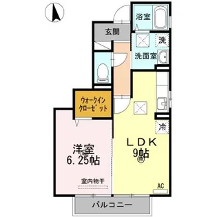 ルシアン ロ一ズB【1階】の間取り