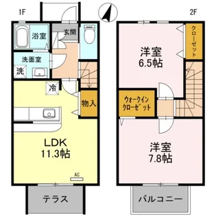 Garden House 三郷 B【2階】の間取り