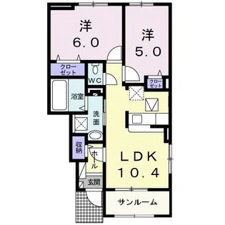 クラール東村 H【1階】の間取り