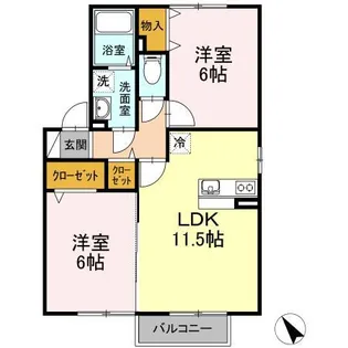 ザ・ギャラリーD【2階】の間取り