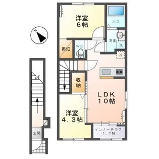 仮)水戸市平須町字新田原新築アパート【2階】の間取り