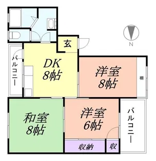 ハイツ有本【1階】の間取り