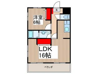 イーストワン高見原【3階】の間取り