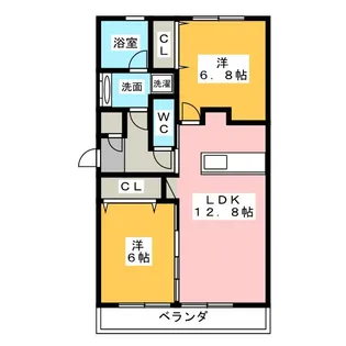サニープレイス十一屋 G棟【3階】の間取り
