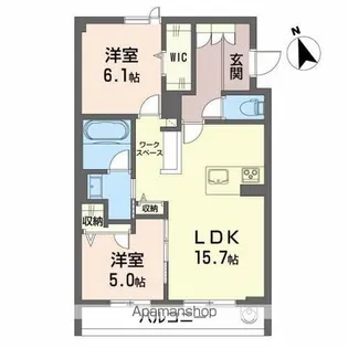 シャーメゾン加納南陽【2階】の間取り