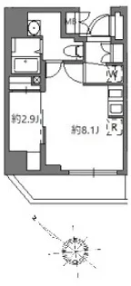 アラート横濱桜木町I【6階】の間取り
