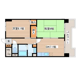 ベルソーレ木ノ下【9階】の間取り