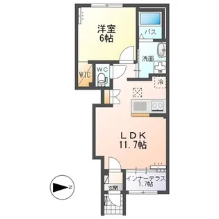 BLOOM COURT SHINMEI【1階】の間取り