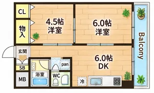 シャトー江之子島【4階】の間取り