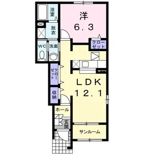 アフロディーティア II【1階】の間取り