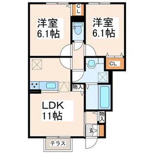 クレール【1階】の間取り