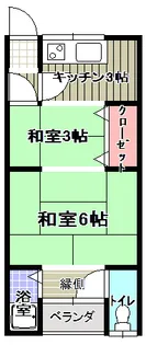 ハイツ釈迦谷【2階】の間取り