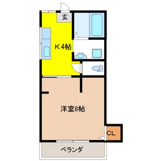 栃木県宇都宮市清原台4【アパート】の間取り