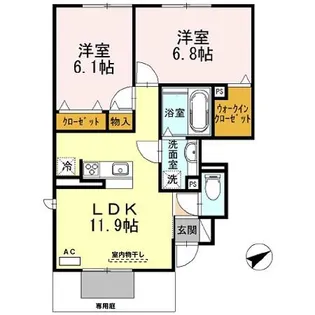 コート・ド・メールII番館【1階】の間取り