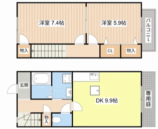 滋賀県長浜市小堀町【一戸建】の間取り