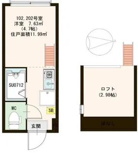ハーモニーテラス 日ノ出町VI【2階】の間取り