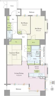 西葛西ガーデンハウス【6階】の間取り