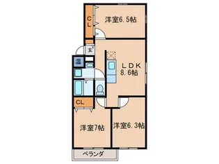 ハルピ-ヒルズ777【1階】の間取り