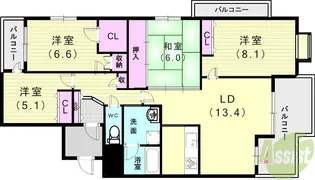 ハイマート舞子坂【2階】の間取り