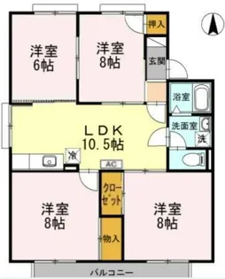 セジュール錦【2階】の間取り
