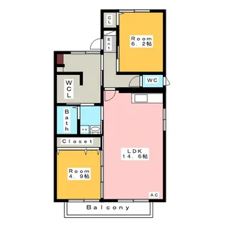 サクスィード21 A (Succeed21)【2階】の間取り