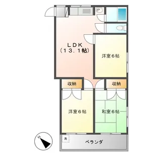 サンリッチ大矢知【3階】の間取り