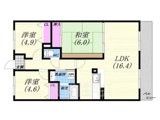レフィナード【5階】の間取り