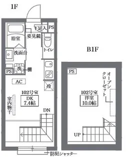 COCOCUBE鵜の木の間取り