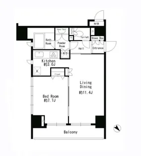 パークルージュ赤坂檜町【11階】の間取り