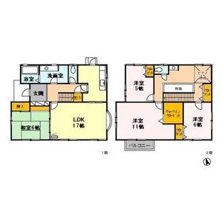 ちはら台南貸家【1階】の間取り