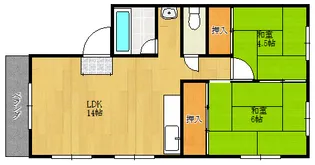 ランマンション【3階】の間取り