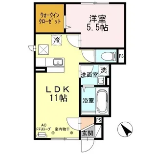 クレセント【1階】の間取り