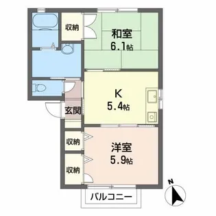 メゾン・ド・ガ-デン【1階】の間取り