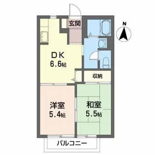福島県郡山市久留米4【アパート】の間取り