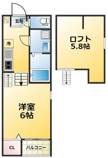 セゾン関目高殿【2階】の間取り