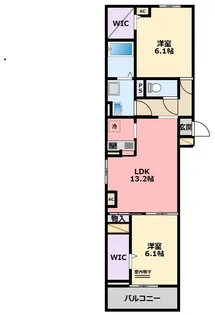 2LDKの間取り画像