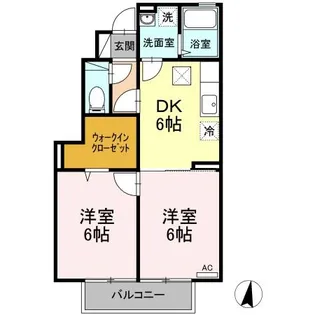 パルク オベルジーヌ A【1階】の間取り
