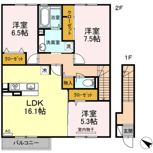 広島県福山市草戸町4【アパート】の間取り