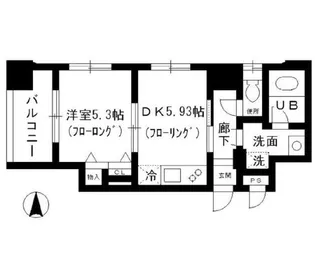 エルラッソ入谷【5階】の間取り