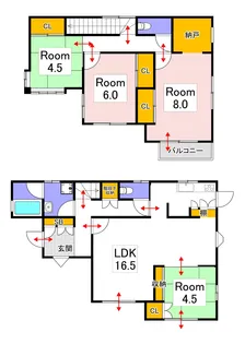 岡山県岡山市東区城東台西3【一戸建】の間取り