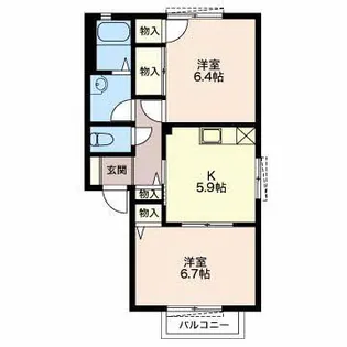 ベルサイド【1階】の間取り