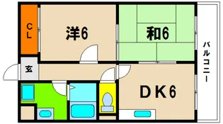 大阪府大阪市東住吉区湯里6【マンション】の間取り