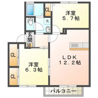 グリーンヒル中島 A【1階】の間取り