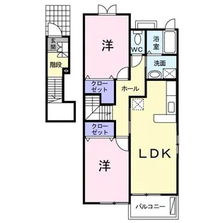 イースト・ステイ・クレイン D【2階】の間取り